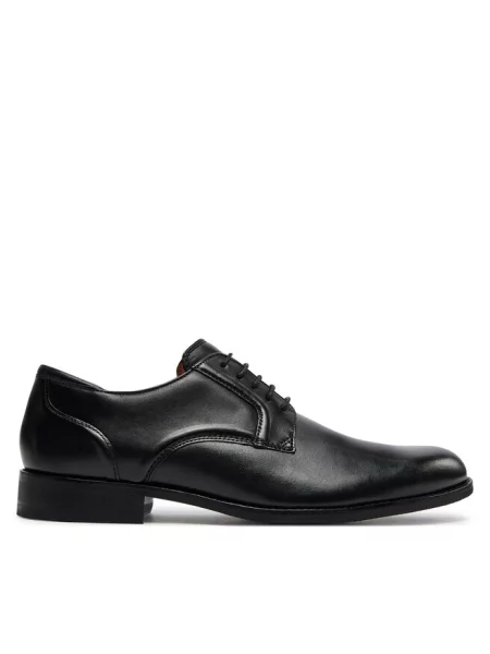 Półbuty Clarks sznurowane skórzane czarne