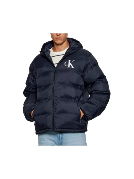 Jacket Calvin Klein Jeans Ls Monogram Puff Jacket Blue L niebieskie