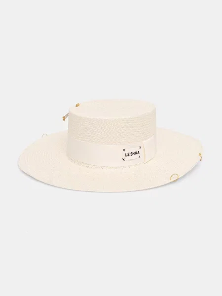 LE SH KA headwear LE SH KA pălărie pentru femei împletită White Canotier alb