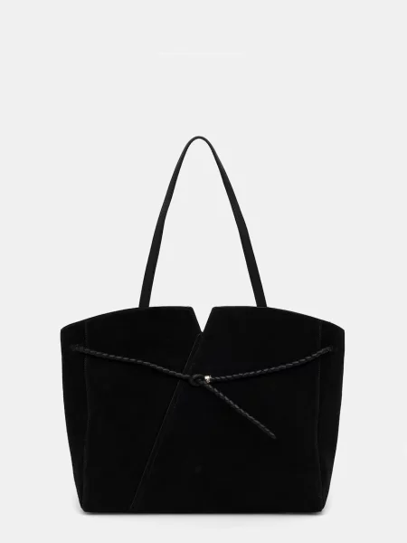 BOSS geantă shopper pentru femei din piele întoarsă BOSS REVERS TOTE S negru