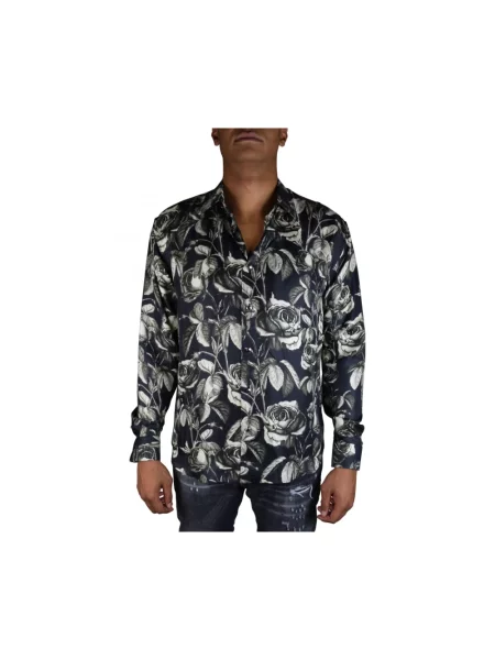 Koszula Roberto Cavalli w kwiatki czarna