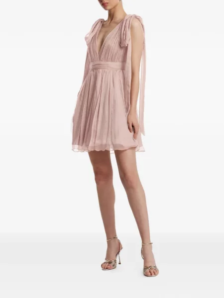 Rochie Framboise cu decolteu în V cu legături de costum roz