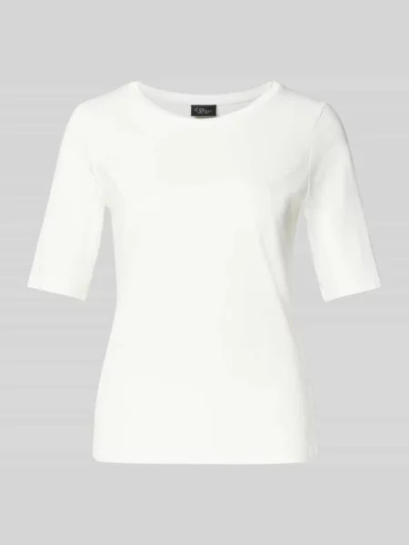 T-shirt o kroju regular fit z mieszanki bawełny S.oliver Black Label biała