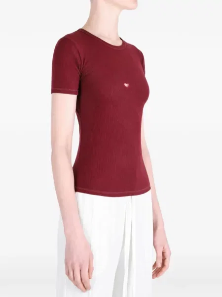 Tricou Baserange cu motiv cu inimi roșu