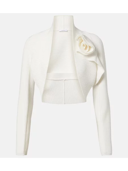 Pulover Max Mara cu model floral tricotate alb