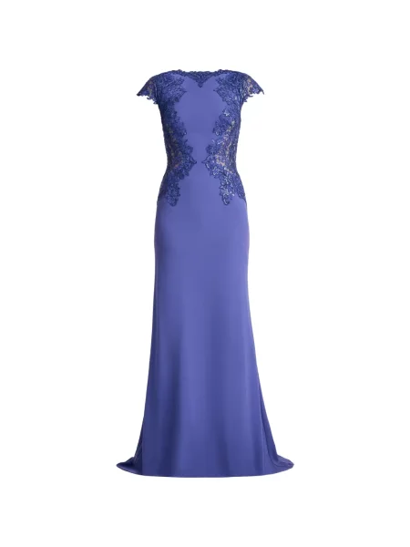 Rochie maxi Tadashi Shoji cu broderie violet