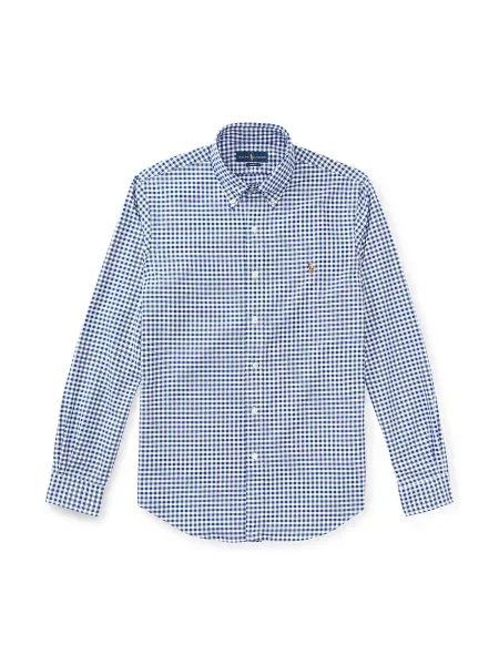 Polo Ralph Lauren Tricou albastru / maro coniac alb