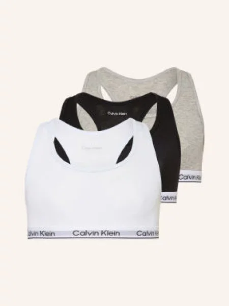 Calvin Klein Biustonosze Bustier Icon Cotton Stretch 3 Szt. schwarz biały