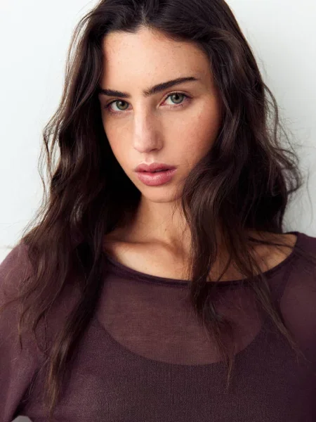 Sweter z dzianiny z rozcięciem burgund Teen L MANGO TEEN