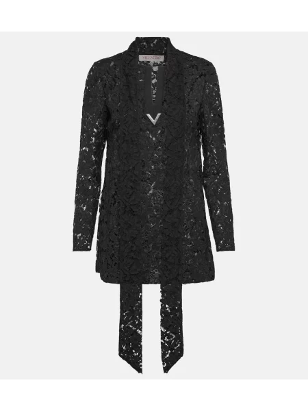 Top Valentino din dantelă negru