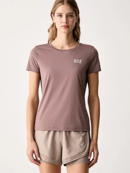 Emporio Armani tricou de antrenament pentru femei maro