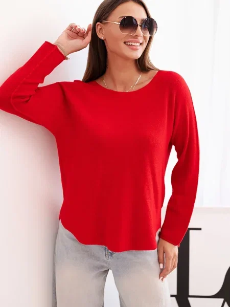 Pulover Kesi Włoski cu mâneci lungi lung alb