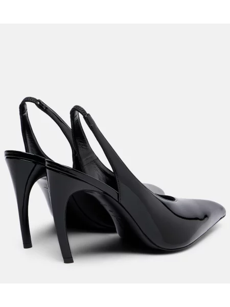 Pantofi cu toc The Attico din piele slingback negru