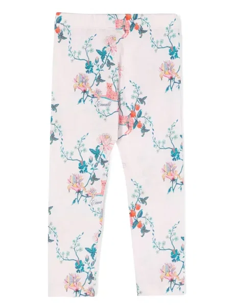 Legginsy dziecięce Roberto Cavalli różowe