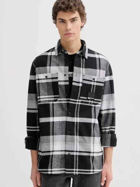 Karl Lagerfeld Jeans cămașă din cu guler clasic regular gri