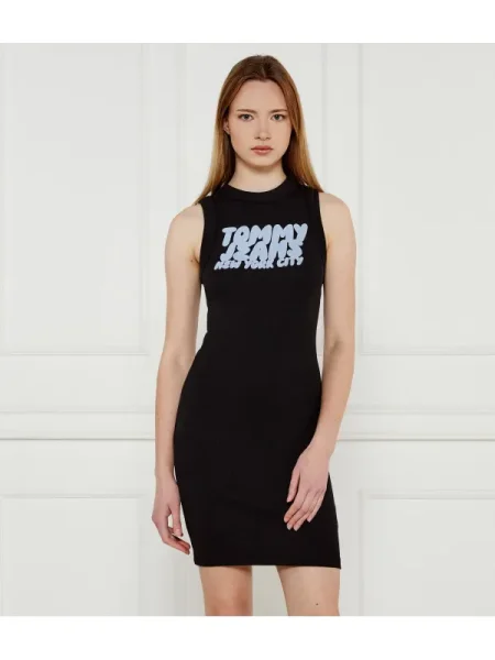 Tommy Jeans Rochie BUBBLE negru