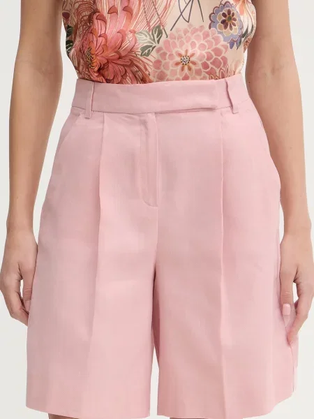 IBlues szorty z dodatkiem lnu COCCOLE różowe