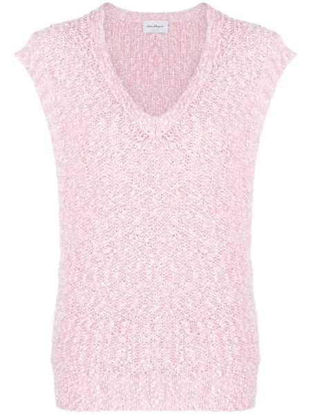 Dzianinowy top Ferragamo różowy