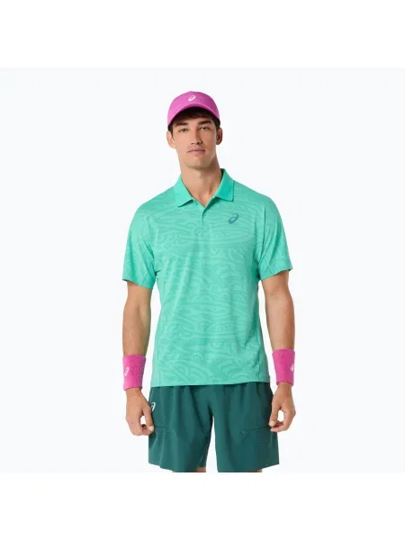 Tricou de tenis pentru bărbați ASICS Match Jacquard Polo Aurora Green verde