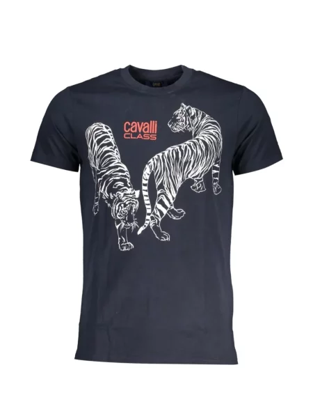 Tricou Cavalli Class cu imagine cu dungi de tigru albastru