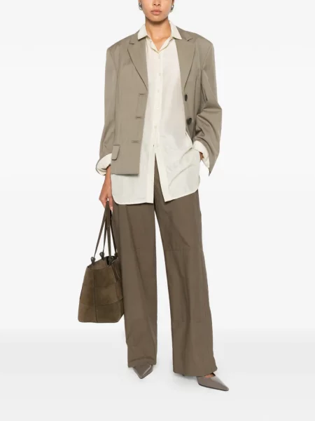 Palton By Malene Birger cu model herringbone verde