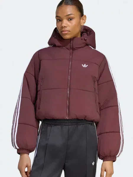 Adidas Originals jachetă scurtă pentru femei Adicolor Cropped Hooded Puffer