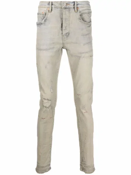 Blugi skinny Purple Brand zdrențuiți albastru