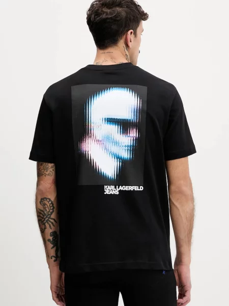 Tričko Karl Lagerfeld Jeans s potiskem černá