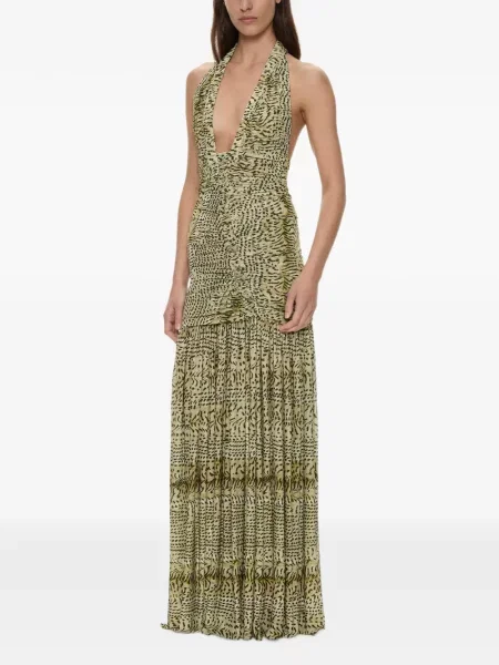 Rochie maxi Christopher Esber cu volane verde