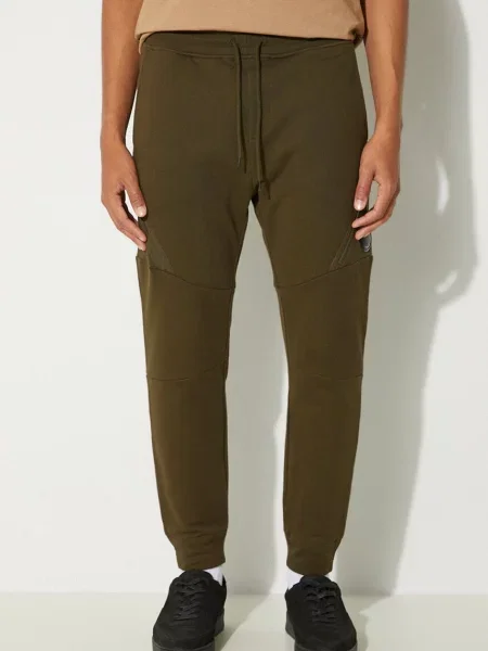 Donji dio trenirke C.P. Company Diagonal Raised Fleece Lens Sweatpants bez uzorka zelena