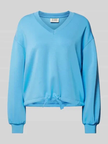 Bluza z dekoltem w serek Scotch & Soda niebieska
