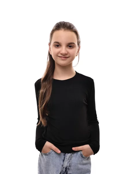 Дитячий Лонгслів LUMO віскоза/поліестер чорний