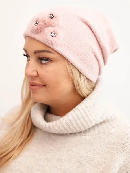 Căciulă Polski cu model floral eleganta negru