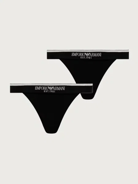 Emporio Armani Underwear tangá dámske s elastanom čierna