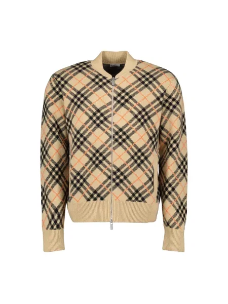 Kardigan Burberry z kaszmiru beżowy