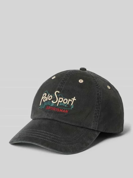 Czapka z daszkiem z czystej bawełny Polo Ralph Lauren czarna