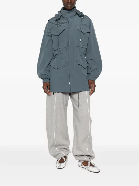 Geacă parka Kenzo cu glugă cu cordon albastru