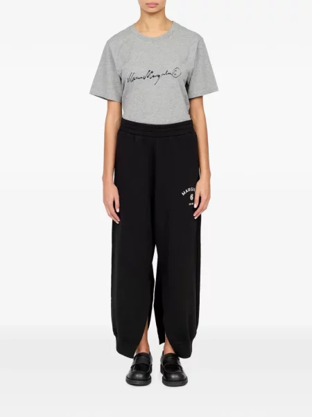 Бягане панталон Mm6 Maison Margiela с принт черно