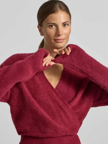 Sweter dzianinowy w stylu kopertowym model Bondie Hope' Msch Copenhagen