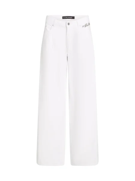 KARL LAGERFELD Blugi Wide Leg alb
