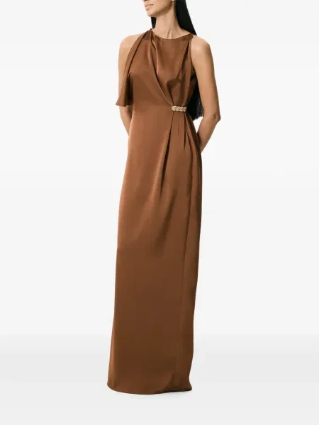 Rochie maxi V:pm Atelier drapată de costum maro