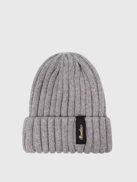 Шапка Hill з кашеміру з логотипом Borsalino сіра