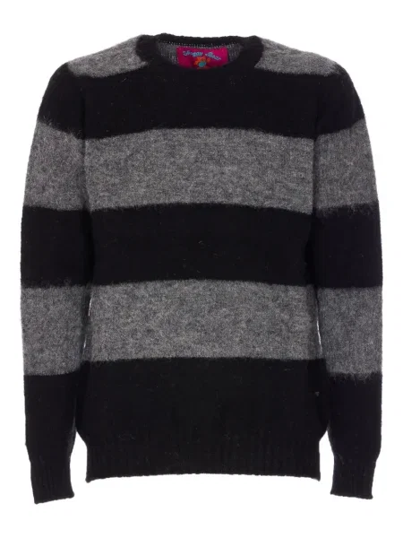 Pruhovaný svetr Howlin' s kulatým výstřihem černý
