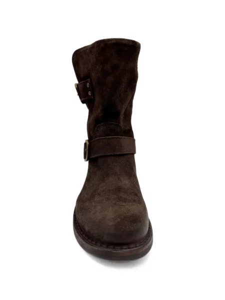 Botine Fiorentini + Baker din piele de căprioară cu cataramă maro