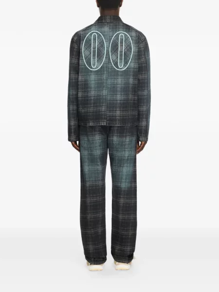 Kockás jacquard farmer dzseki Off-white fehér
