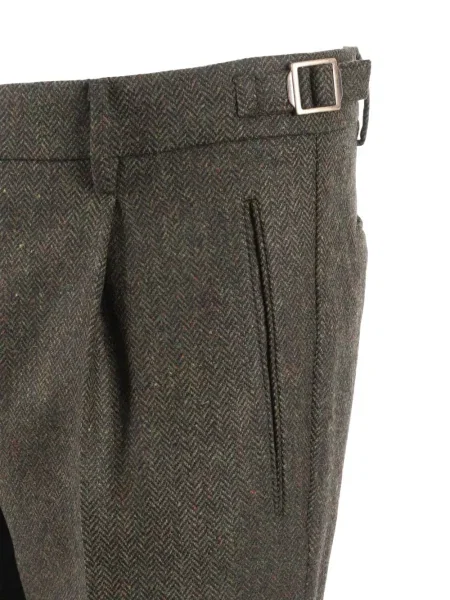 Pantaloni Berwich cu model herringbone gri