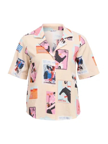 OBJECT Bluză OBJTracy kitt / albastru / portocaliu / roz deschis alb