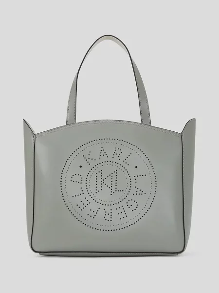 Geanta de piele Karl Lagerfeld din piele gri