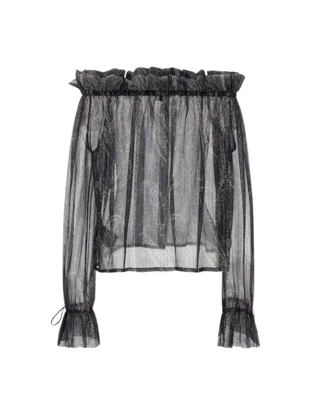 Bluzka Saint Laurent z wzorem paisley czarna