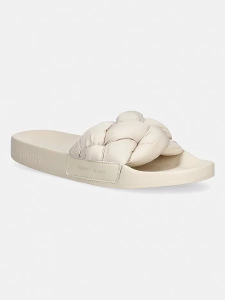 Tommy Jeans pantofle TJW BRAIDED SLIDES béžové
